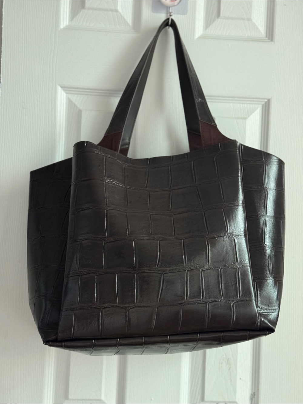 H&M BrownCroc-Embossed Tote